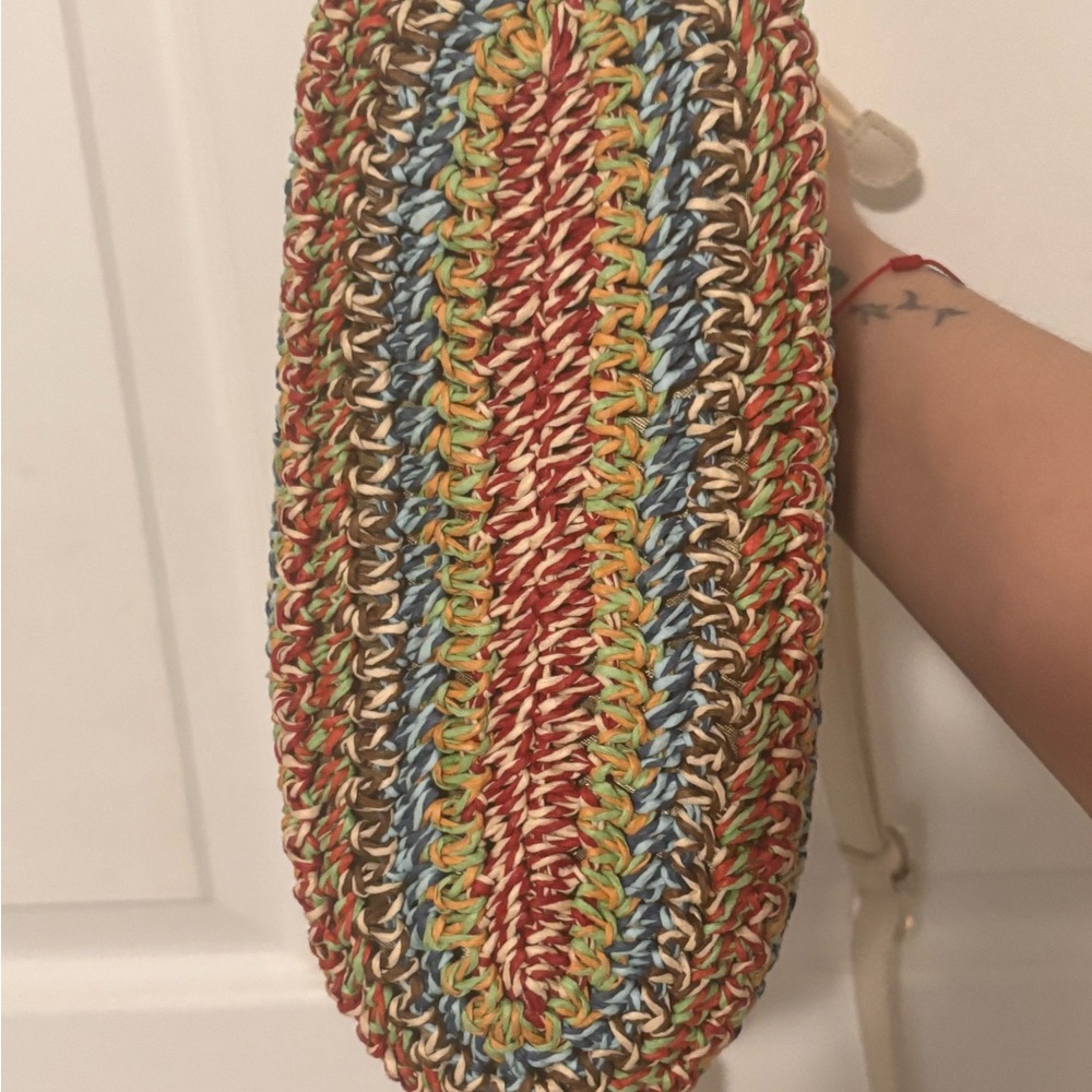 Brighton Multicolor Woven Crossbody Bag with Cream Trim - Picture 4 of 6